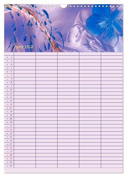 Produktbild: Bl&uuml;tenzauber - Familienplaner 2027 (Wandkalender 2027 DIN A3 hoch), CALVENDO Monatskalender
