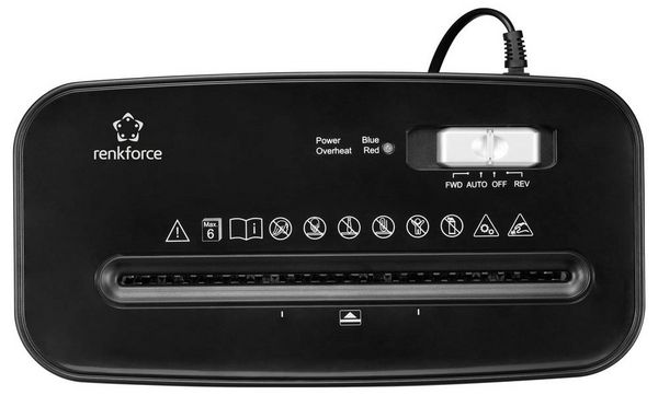 Produktbild: Renkforce RF-PPS-11L Aktenvernichter 6 Blatt Partikelschnitt 4 x 32mm P-4 12l