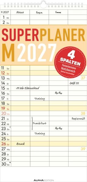 Produktbild: Superplaner M - 4 Spalten 2027