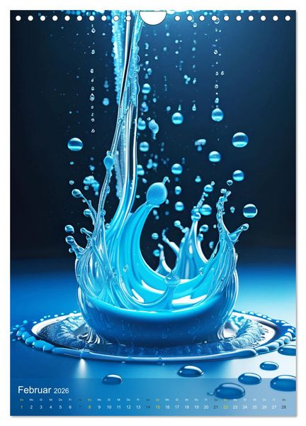 Produktbild: Splish! Splash! DROP ART (Wandkalender 2026 DIN A4 hoch), CALVENDO Monatskalender