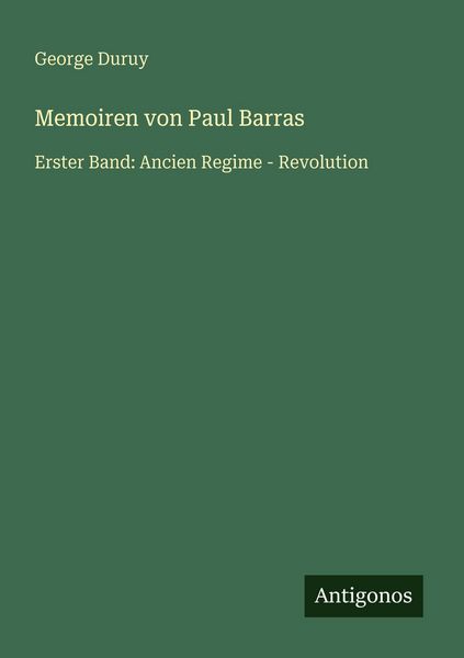 Produktbild: Memoiren von Paul Barras