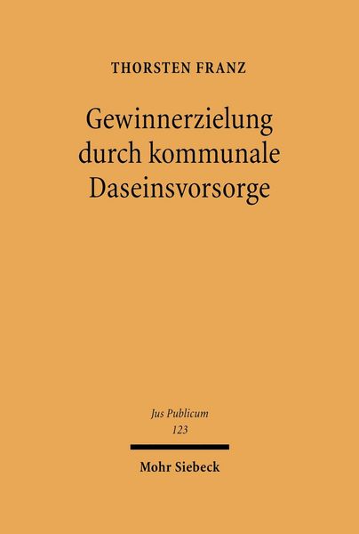 Produktbild: Gewinnerzielung durch kommunale Daseinsvorsorge