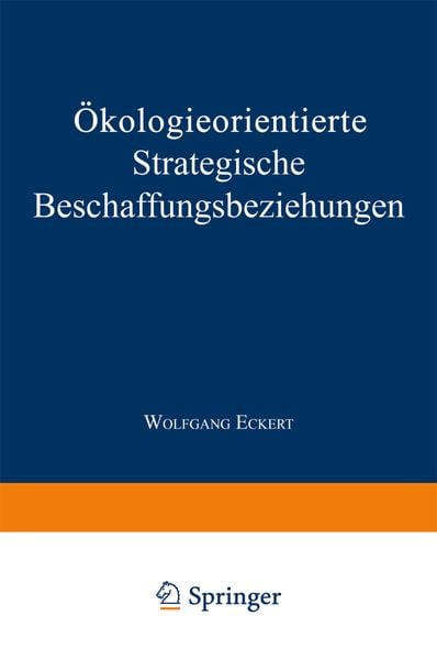 Produktbild: &Ouml;kologieorientierte Strategische Beschaffungsbeziehungen