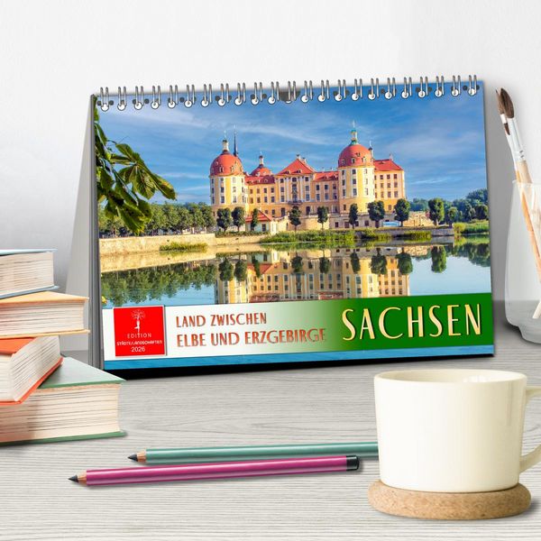 Produktbild: Sachsen - Land zwischen Elbe und Erzgebirge (Tischkalender 2026 DIN A5 quer), CALVENDO Monatskalender
