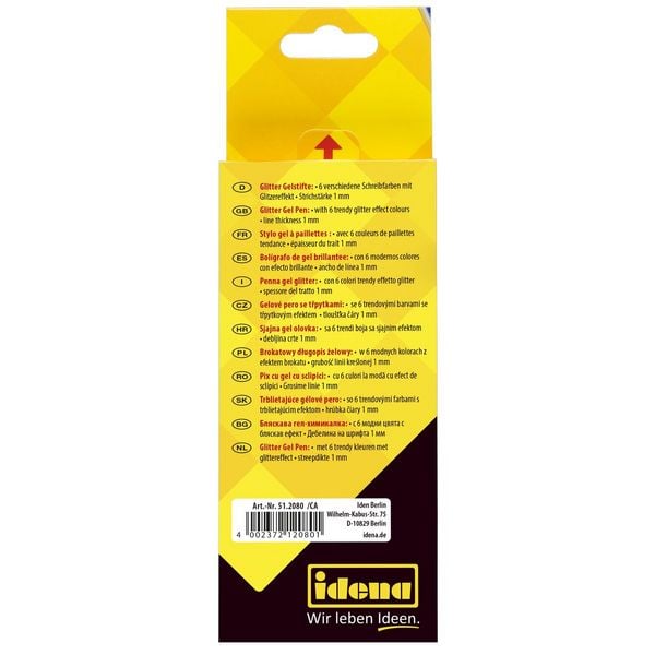 Produktbild: Idena Gel Pen Glitter 6 St&uuml;ck