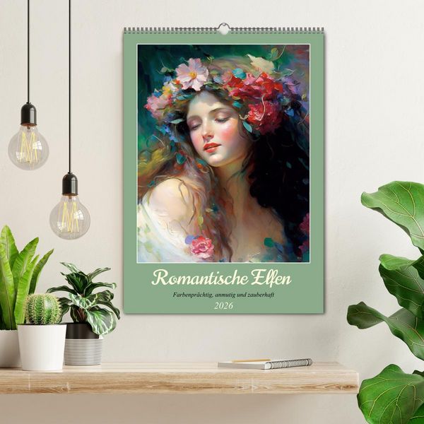 Produktbild: Romantische Elfen. Farbenpr&auml;chtig, anmutig und zauberhaft (Wandkalender 2026 DIN A2 hoch), CALVENDO Monatskalender