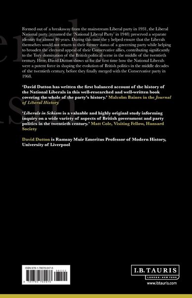 Produktbild: Liberals in Schism A History of the National Liberal Party