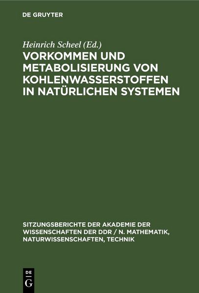 Produktbild: Vorkommen und Metabolisierung von Kohlenwasserstoffen in nat&uuml;rlichen Systemen