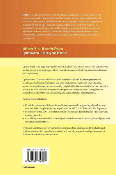 Produktbild: Optimization&mdash;Theory and Practice