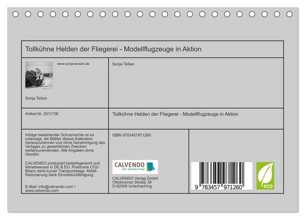 Produktbild: Tollk&uuml;hne Helden der Fliegerei - Modellflugzeuge in Aktion (Tischkalender 2026 DIN A5 quer), CALVENDO Monatskalender