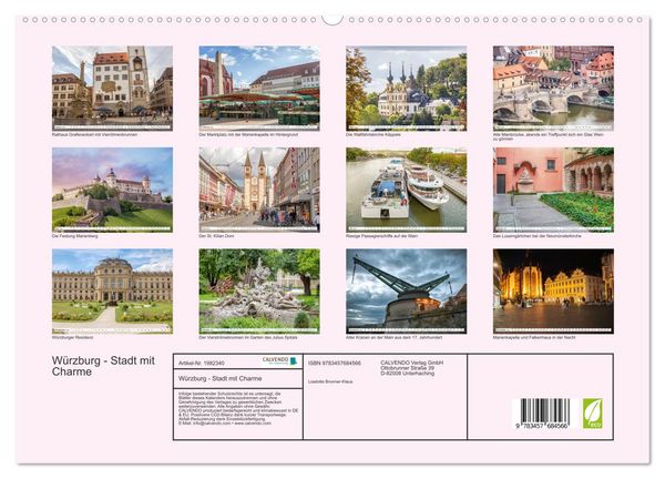 Produktbild: W&uuml;rzburg - Stadt mit Charme (hochwertiger Premium Wandkalender 2026 DIN A2 quer), Kunstdruck in Hochglanz
