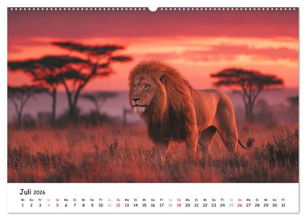 Produktbild: L&ouml;wen - Majest&auml;t der Wildnis (hochwertiger Premium Wandkalender 2026 DIN A2 quer), Kunstdruck in Hochglanz