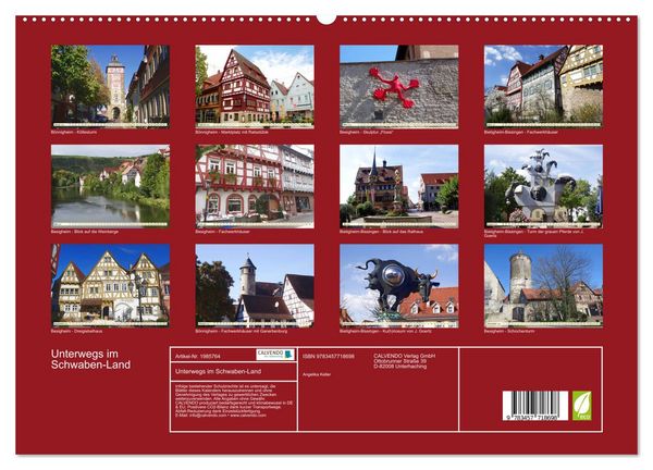 Produktbild: Unterwegs im Schwaben-Land (hochwertiger Premium Wandkalender 2026 DIN A2 quer), Kunstdruck in Hochglanz