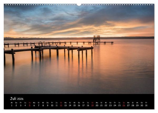 Produktbild: silent minutes - Lichtstimmungen im 5-Seen-Land (Wandkalender 2026 DIN A2 quer), CALVENDO Monatskalender