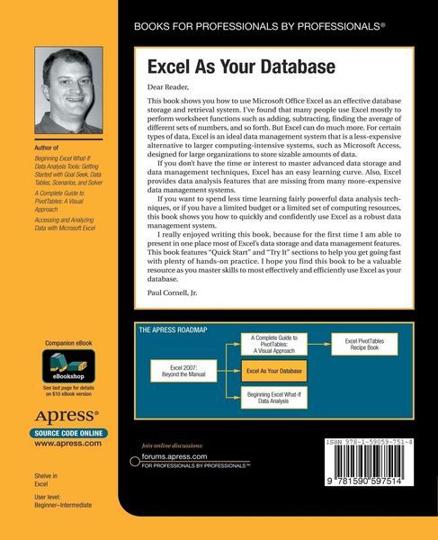 Produktbild: Excel as Your Database