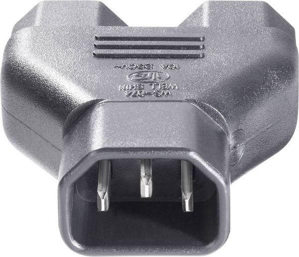 Produktbild: BKL Electronic 073331 Kaltger&auml;te-Adapter Kaltger&auml;te-Stecker C14 - Kaltger&auml;te-Buchse C13, Kaltger&auml;te-Buchse C13 Schwarz 1 St.