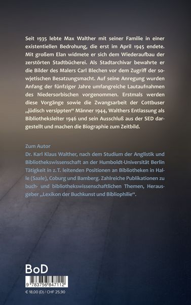 Produktbild: B&uuml;cher, Bilder, Akten. Der Stadtarchivar Max Walther (1899-1976)