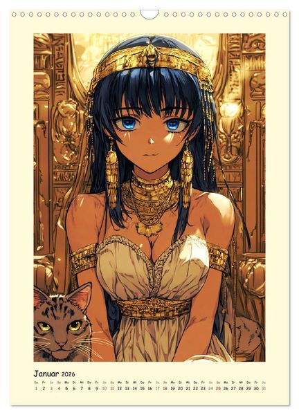 Produktbild: Im alten &Auml;gypten. Manga-M&auml;dchen im Pharaonenland (Wandkalender 2026 DIN A3 hoch), CALVENDO Monatskalender