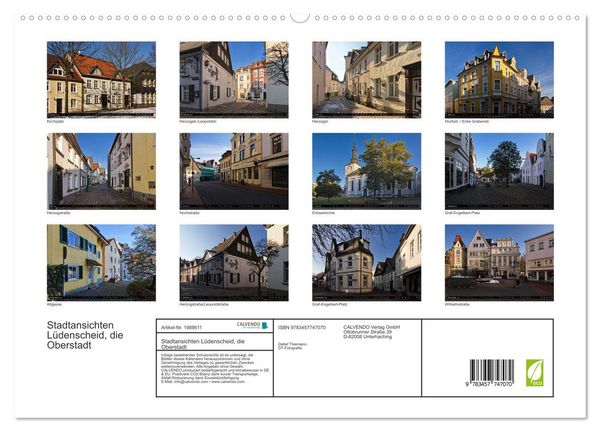 Produktbild: Stadtansichten L&uuml;denscheid, die Oberstadt (hochwertiger Premium Wandkalender 2026 DIN A2 quer), Kunstdruck in Hochglanz