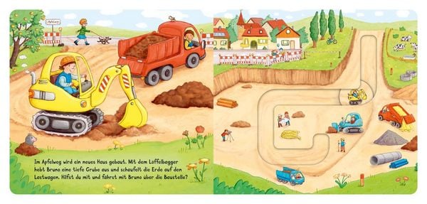 Produktbild: Meine Schiebebahn-Pappe (Soundbuch): Fahr mit auf der Baustelle