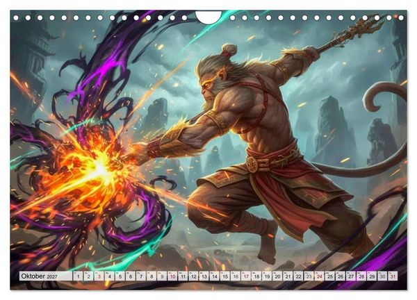 Produktbild: Sun Wukong - Die Reise des Affenk&ouml;nigs (Wandkalender 2027 DIN A4 quer), CALVENDO Monatskalender