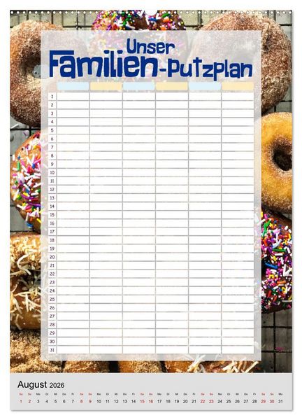 Produktbild: Unser Familien-Putzplan & Kalender 2026 (hochwertiger Premium Wandkalender 2026 DIN A2 hoch), Kunstdruck in Hochglanz