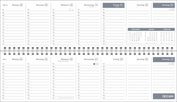 Produktbild: times&more Gr&uuml;n Wochenquerplaner 2027