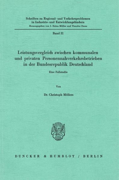 Produktbild: Leistungsvergleich zwischen kommunalen und privaten Personennahverkehrsbetrieben in der Bundesrepublik Deutschland.