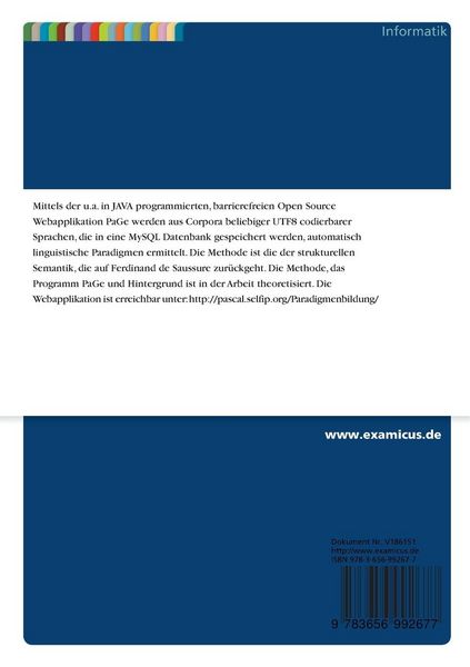 Produktbild: Paradigmenbildung in einem selbstlernenden System