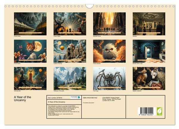 Produktbild: A Year of the Uncanny (Wall Calendar 2026 DIN A3 landscape), CALVENDO 12 Month Wall Calendar