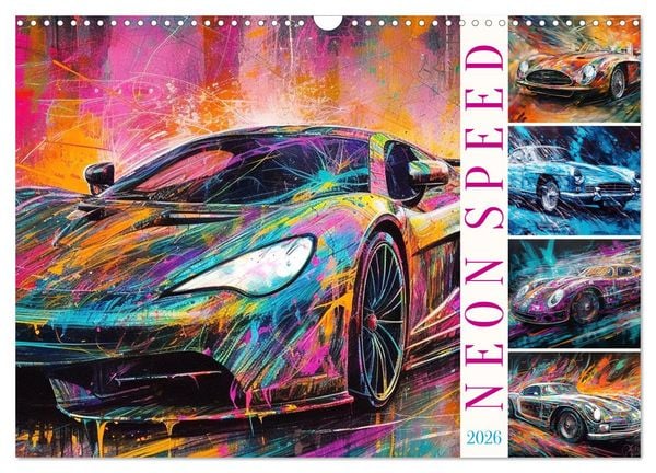 Neon Speed (Wandkalender 2026 DIN A3 quer), CALVENDO Monatskalender