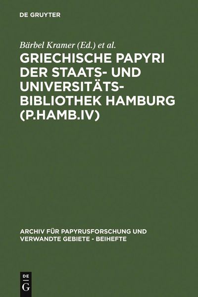 Produktbild: Griechische Papyri der Staats- und Universit&auml;tsbibliothek Hamburg (P.Hamb.IV)