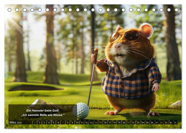 Produktbild: Der tierisch lustige Golfkalender (Tischkalender 2026 DIN A5 quer), CALVENDO Monatskalender