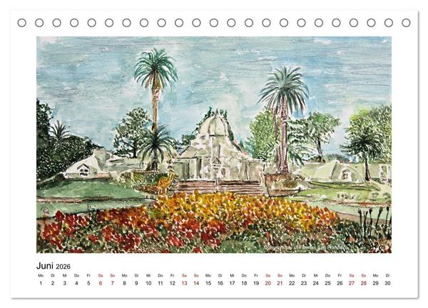 Produktbild: San Francisco in stillen Aquarellen (Tischkalender 2026 DIN A5 quer), CALVENDO Monatskalender