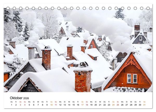 Produktbild: Winterzauber - Nordwind und Schneegest&ouml;ber (Tischkalender 2026 DIN A5 quer), CALVENDO Monatskalender