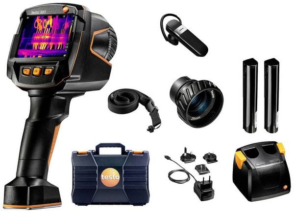 Produktbild: Testo 883-2 Set W&auml;rmebildkamera -30 bis 650&deg;C 27Hz WiFi, Touchscreen