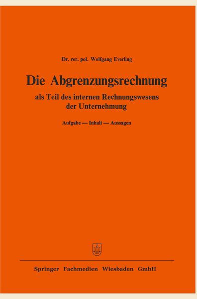 Produktbild: Die Abgrenzungsrechnung