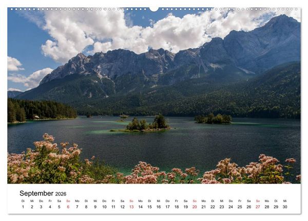Produktbild: Berge und Seen rund um die Zugspitze (Wandkalender 2026 DIN A2 quer), CALVENDO Monatskalender