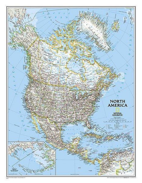 Produktbild: National Geographic North America Wall Map - Classic (23.5 X 30.25 In)