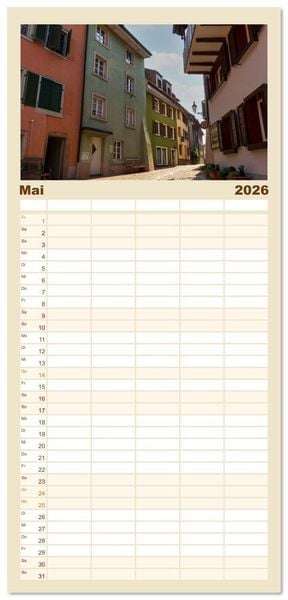 Produktbild: Familienplaner 2026 - Bad S&auml;ckingen - Charmantes St&auml;dtchen am Rhein mit 5 Spalten (Wandkalender, 21 x 45 cm) CALVENDO