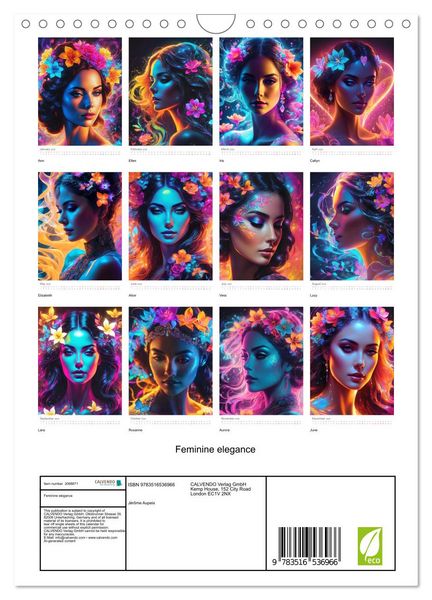 Produktbild: Feminine elegance (Wall Calendar 2026 DIN A4 portrait), CALVENDO 12 Month Wall Calendar