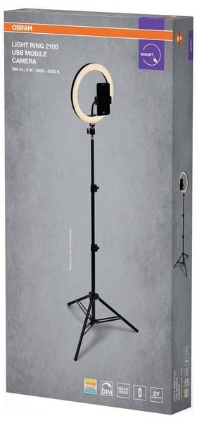Produktbild: OSRAM HOMELIGHTING Linear LED Mobile Ring Tripod 4099854497636 LED-Ringleuchte 6.00 W Schwarz