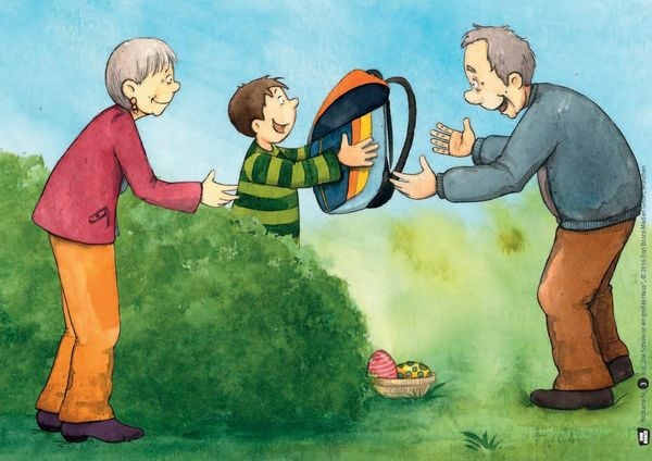 Produktbild: Die Schule ist ein großes Haus. Kamishibai Bildkartenset für Vorschule, Anfangsunterricht und Schuleingangsphase.