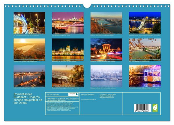 Produktbild: Romantisches Budapest - Ungarns sch&ouml;ne Hauptstadt an der Donau (Wandkalender 2026 DIN A3 quer), CALVENDO Monatskalender