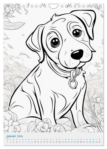 Produktbild: Calendrier &agrave; colorier (Calendrier mural 2026 DIN A4 horizontal), CALVENDO calendrier mensuel