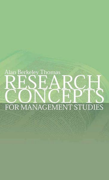 Produktbild: Research Concepts for Management Studies