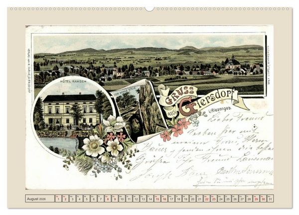 Produktbild: Gru&szlig; von der Schneekoppe (hochwertiger Premium Wandkalender 2026 DIN A2 quer), Kunstdruck in Hochglanz