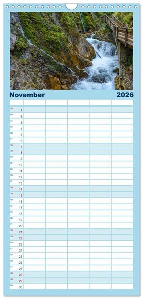 Produktbild: Familienplaner 2026 - Unterwegs im Bergsteigerdorf Ramsau mit 5 Spalten (Wandkalender, 21 x 45 cm) CALVENDO
