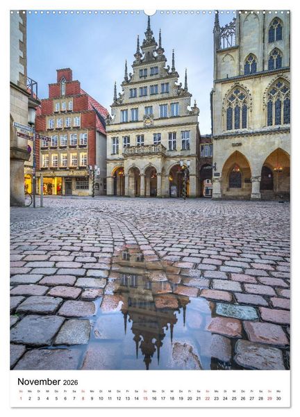 Produktbild: M&uuml;nster - Spiegelwelten einer Stadt (hochwertiger Premium Wandkalender 2026 DIN A2 hoch), Kunstdruck in Hochglanz