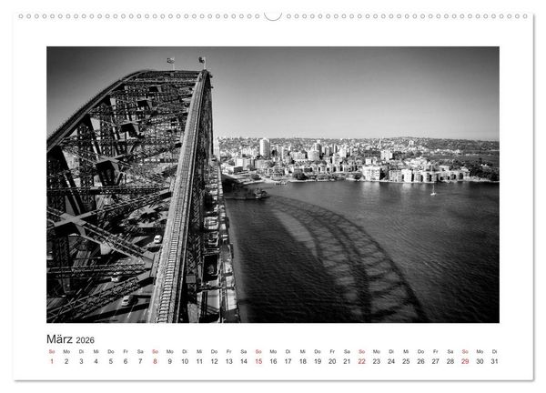 Produktbild: SYDNEY Monochrom (Wandkalender 2026 DIN A2 quer), CALVENDO Monatskalender